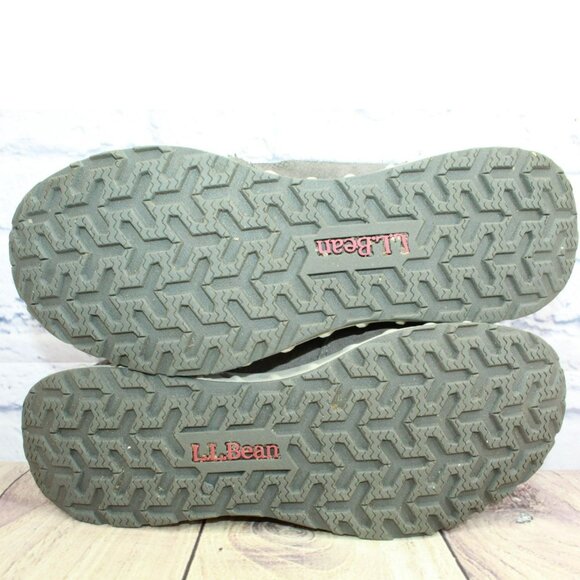 LL Bean Snow Sneaker 5 Gray Suede Insulated Waterproof Winter Boots Size 10 Wide main image 7